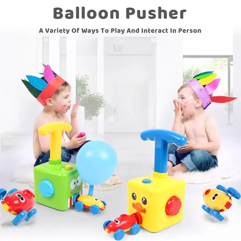 Children Inertial Air Power Balloon Car Toy Press Balloon Launch Tower Puzzle Educational Games Toys for Kids Birthday Gifts