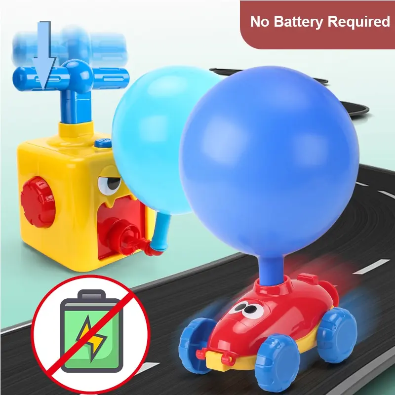 Children Inertial Air Power Balloon Car Toy Press Balloon Launch Tower Puzzle Educational Games Toys for Kids Birthday Gifts