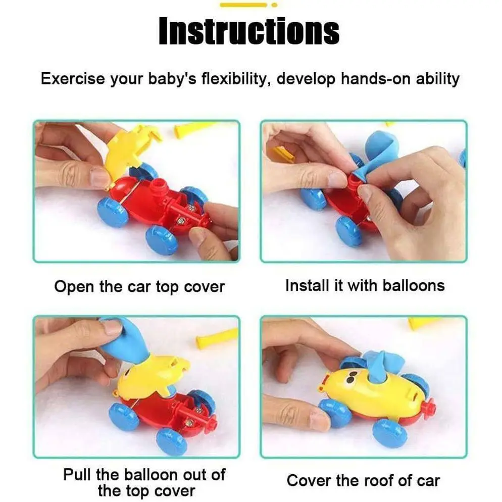 Children Inertial Air Power Balloon Car Toy Press Balloon Launch Tower Puzzle Educational Games Toys for Kids Birthday Gifts