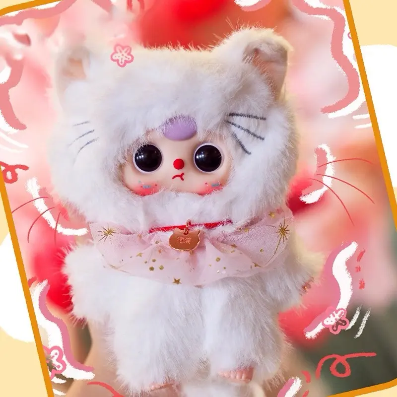 Baby Three Whose Cat Is This Vinyl Plush Blind Box Cute Cat Doll Bag Pendant Decorative Accessories Girl Surprise Toy Gift