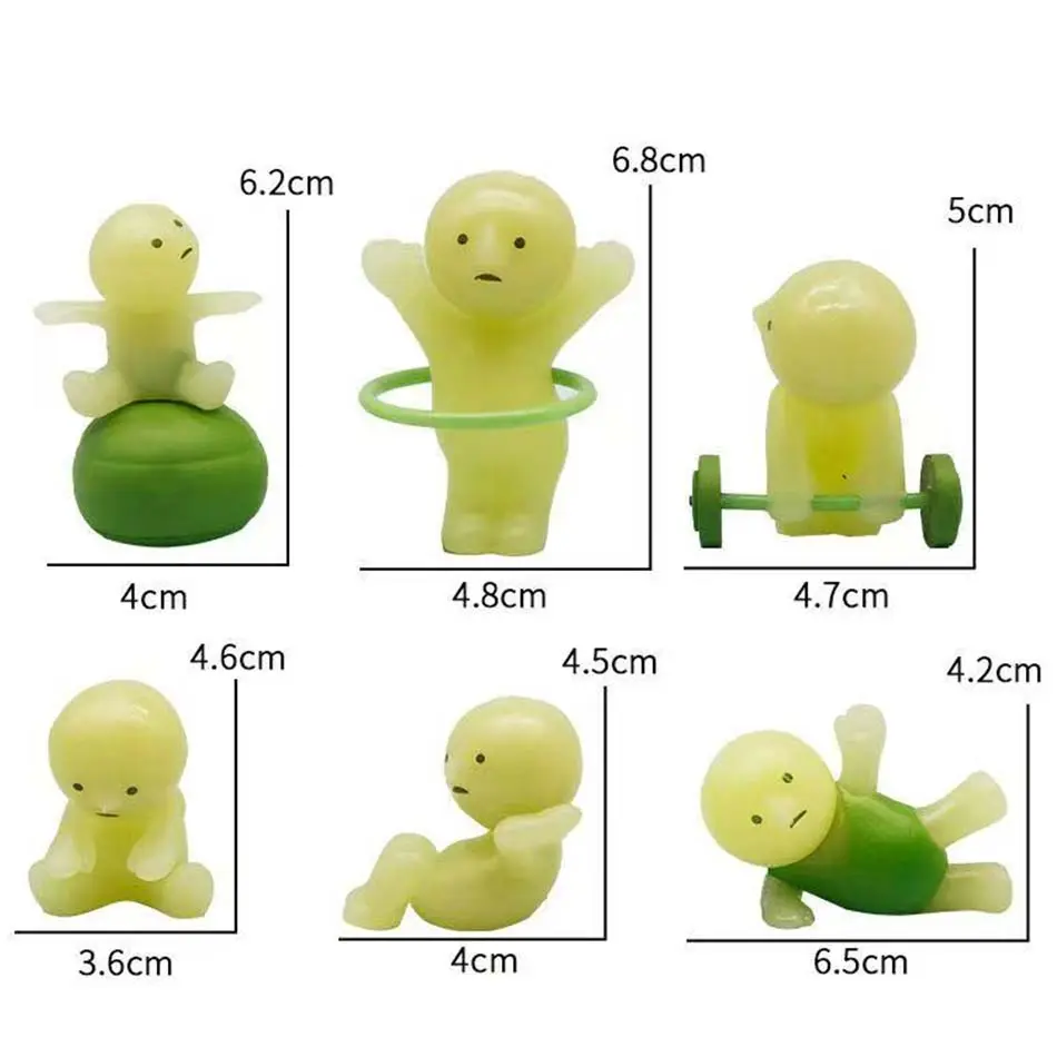 SMISKI lIVING Series Noctilucent Green Doll Action Figures Decoration Model Toy Fans Children Gifts