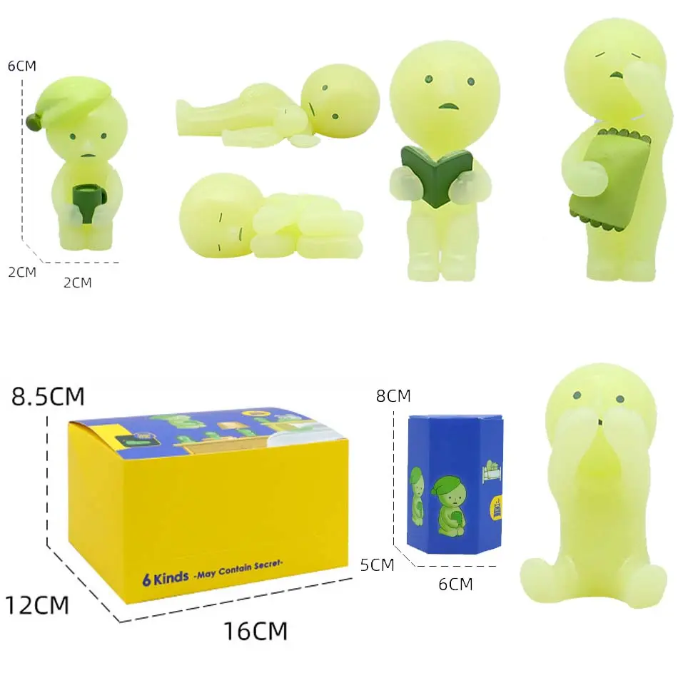 SMISKI lIVING Series Noctilucent Green Doll Action Figures Decoration Model Toy Fans Children Gifts