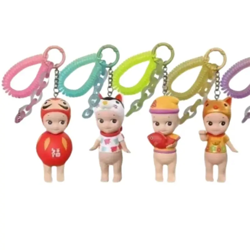 Angel lucky series Key chain Blind box Figure PVC key Backpack pendant Decoration Accessory Model Kids Toy Doll Gift