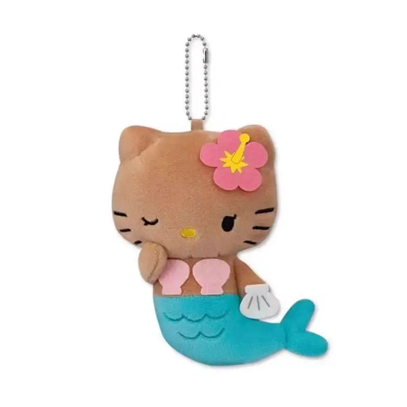 Kawaii Sanrio Cartoon Hello Kitty Mermaid Surfboard Toys Backpack Pendant Charm Fashion Accessories Keychain Girl Birthday Gifts