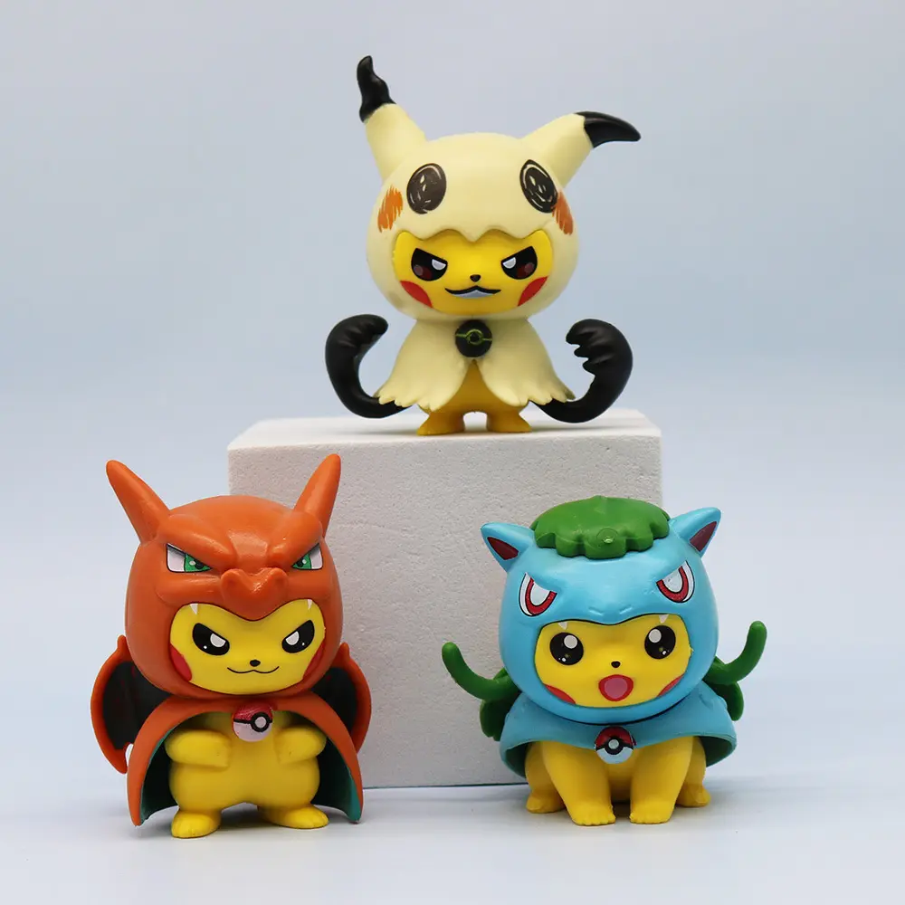 6Pcs/Set Creative Pokemon Cartoon Anime Gengar Charmander Cosplay Car Desktop Decoration Dolls Tide Play Children's Toys Gifts