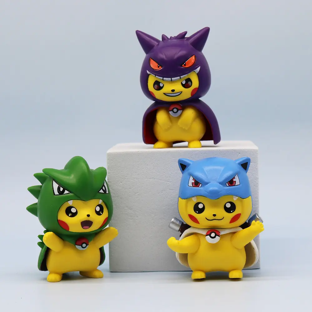 6Pcs/Set Creative Pokemon Cartoon Anime Gengar Charmander Cosplay Car Desktop Decoration Dolls Tide Play Children's Toys Gifts