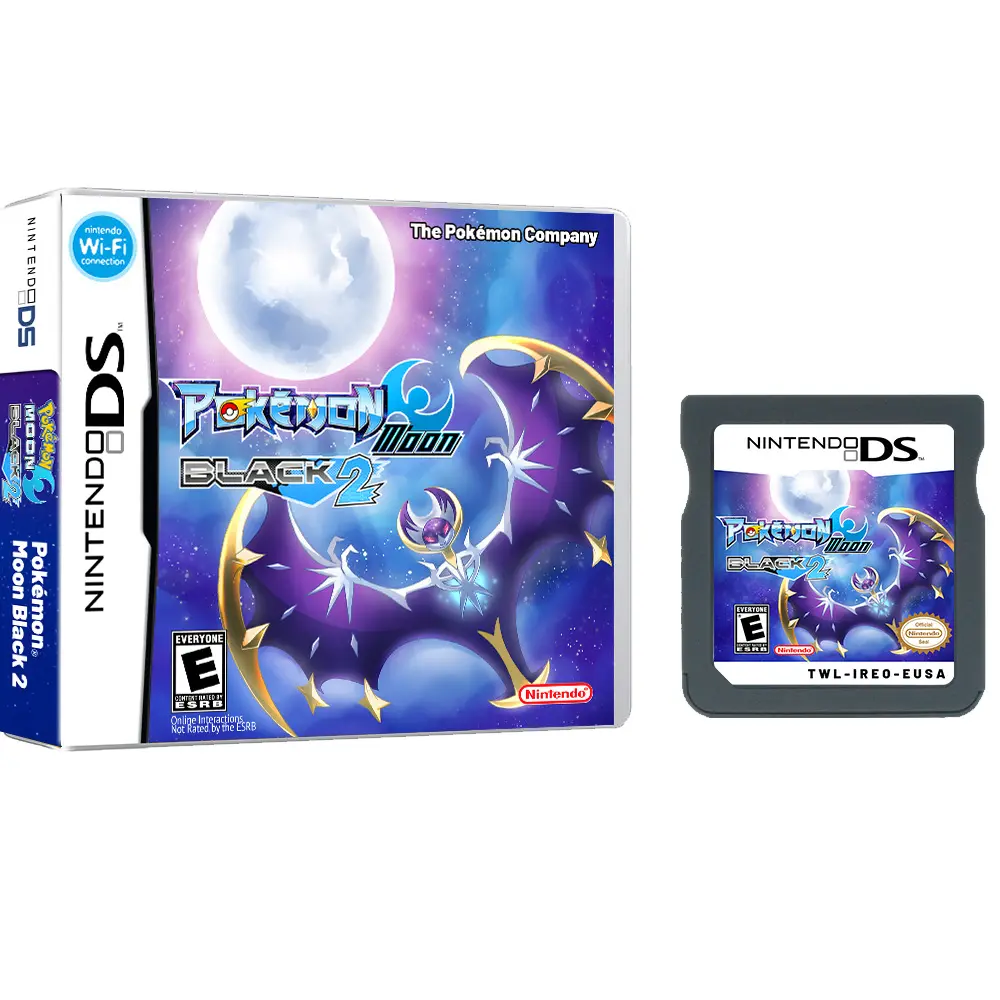 Anime Pokemon Series NDS Game Cartridge Video Game Console Moemon Silver Yellow KAIZO MoonBlack2 Hobby Collection Gifts Toys