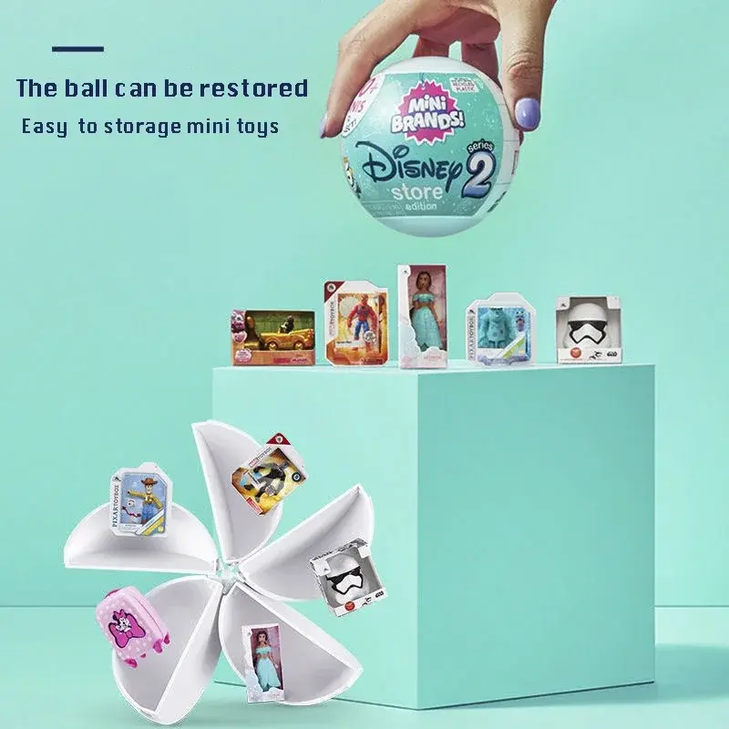 5 Surprise Disney Mini Brands Collectible Toys Disney Store Edition 2 Mystery Capsule Real Miniature Doll Collectible Toys Gifts