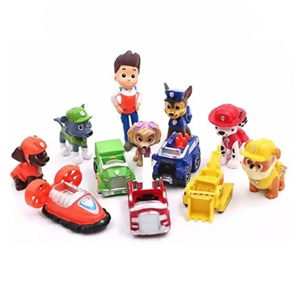 12pcs Paw Patrol Action Figures Mini Doll Models Anime Figure Patrol Canine Marshall Chase Rocky Cake Decoration Kids Toy Gifts