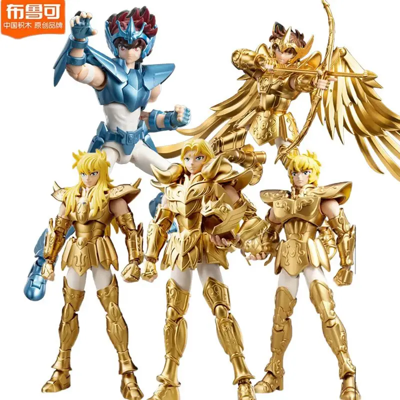 Blk Blokees Saint Seiya Figure Set - Taurus Pegasus Sagittarius - Assembled Collectible Anime Peripheral Model Toys Gift