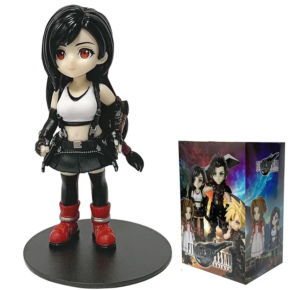 Final Fantasy VII Rebirth Tifa Lockhart Aerith Cloud Zack q-version 4pcs PVC  Action Figures Model Anime Cartoon Model Toy Gift