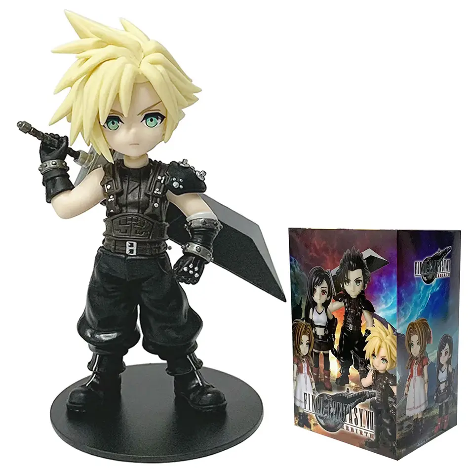 Final Fantasy VII Rebirth Tifa Lockhart Aerith Cloud Zack q-version 4pcs PVC  Action Figures Model Anime Cartoon Model Toy Gift