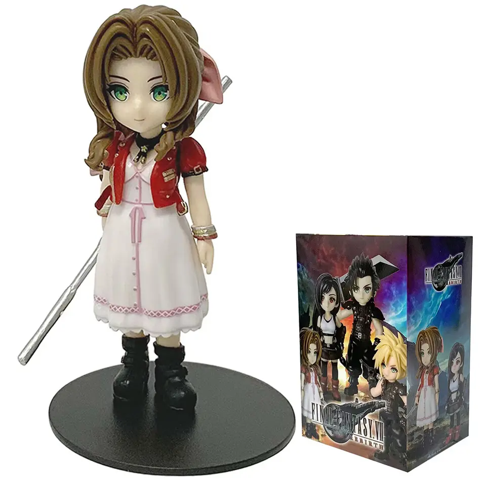 Final Fantasy VII Rebirth Tifa Lockhart Aerith Cloud Zack q-version 4pcs PVC  Action Figures Model Anime Cartoon Model Toy Gift