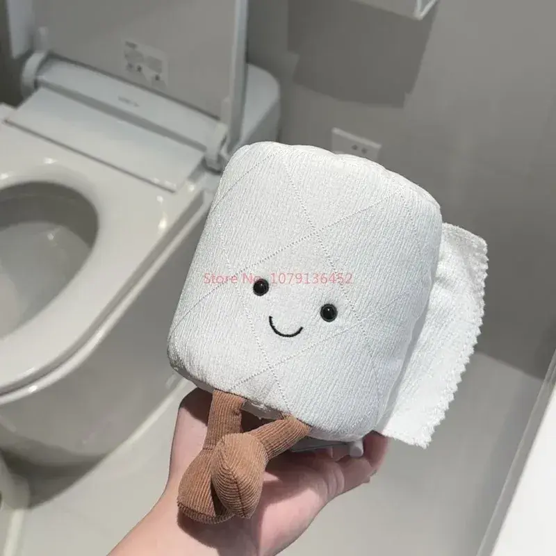 Cute Toilet Paper Shaped Doll Roll Paper Creative Funny Cute Doll Pendant Plush Toy Gifts Cute Model Home Decoration Toys Gift