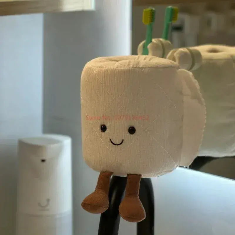 Cute Toilet Paper Shaped Doll Roll Paper Creative Funny Cute Doll Pendant Plush Toy Gifts Cute Model Home Decoration Toys Gift