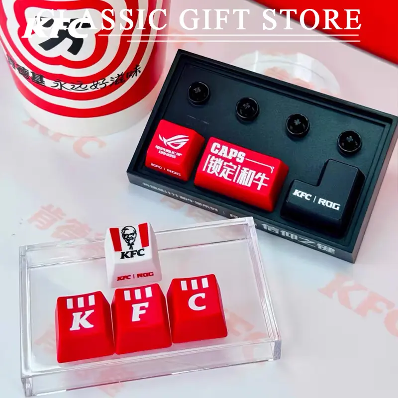KFC Keycap Mechanical Keyboard Model Anime Cartoon Peripheral Toy Set Collection Ornaments Fans Gifts