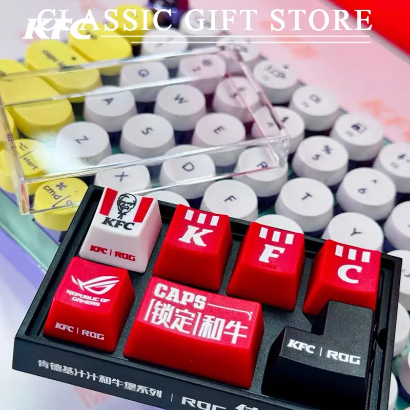 KFC Keycap Mechanical Keyboard Model Anime Cartoon Peripheral Toy Set Collection Ornaments Fans Gifts