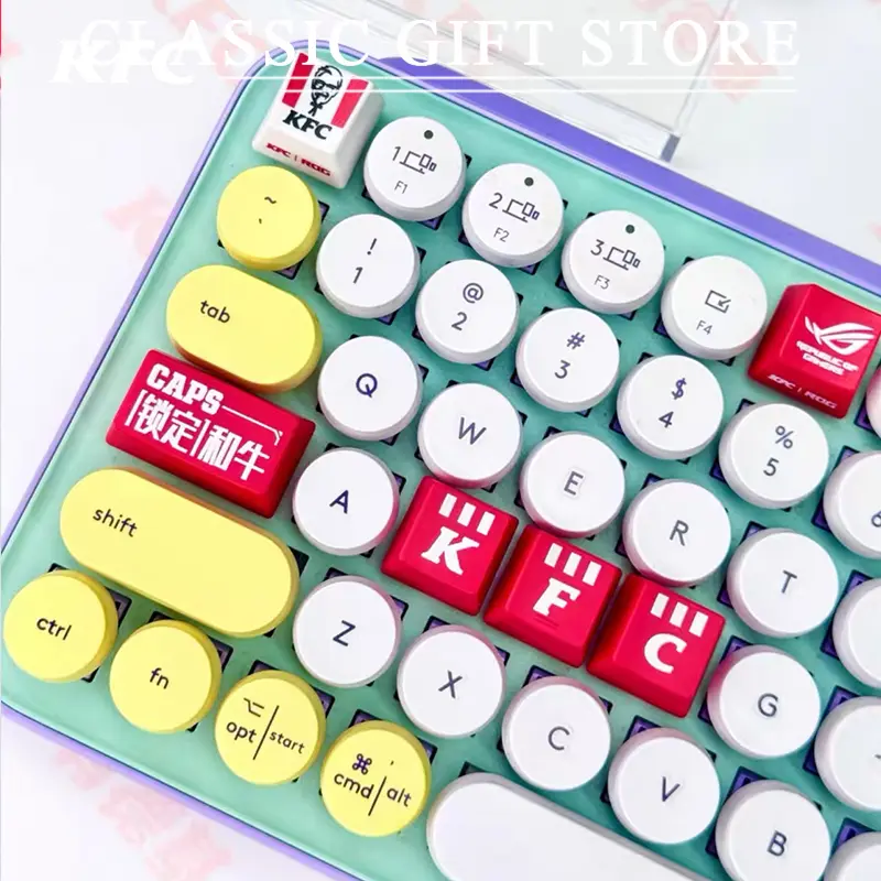 KFC Keycap Mechanical Keyboard Model Anime Cartoon Peripheral Toy Set Collection Ornaments Fans Gifts