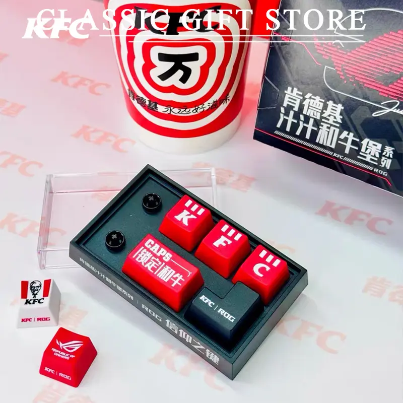 KFC Keycap Mechanical Keyboard Model Anime Cartoon Peripheral Toy Set Collection Ornaments Fans Gifts