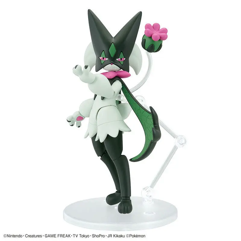 Original Bandai Pokemon Figures Meowscarada Anime Action Figure Simple Assembly Collectible Model Ornaments Model Toys