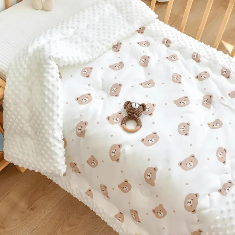 100x120cm Baby Quilt Comforter Quilted Blanket Summer Soft Nap Cover Bed Blanket Newborn Infant Swaddle Wrap for All Seasons