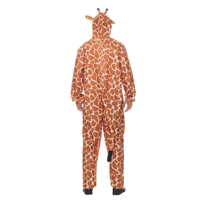 Zawaland Giraffe Cosplay Costume with Tail Cartoon Halloween Animal Party Clothes Man One-Piece Pajamas Cute Jumpsuit Outfit