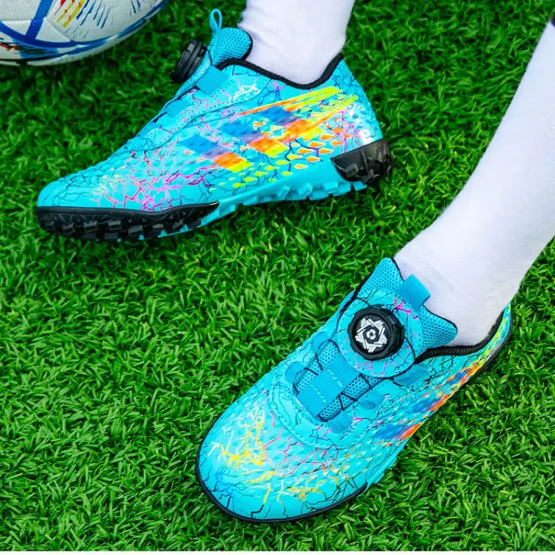 New Children's Football Shoes Outdoor Soccer Training Long Spike Sports Boots Men High Top Anti Slip Soccer Sneakers Size 30-39