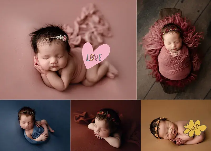 2pcs Newborn Photography Props Blanket & Wrap Backdrop Stretchable Fabrics Shoot Studio Accessories 150*170cm