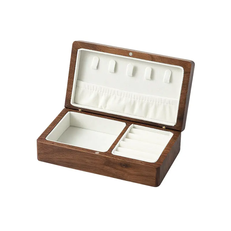 Black Walnut Solid Wood Jewelry Box Ring Jewelry Diamond Ring Necklace Box Elegant Desktop Storage Solution Jewelry Packaging