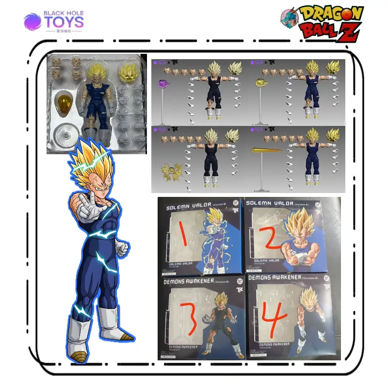 Black Hole TK Custom Dragon Ball Z Super Saiyan SSJ Majin Vegeta Battle Damage Full Power Anime Action Figures Models Gifts Toys