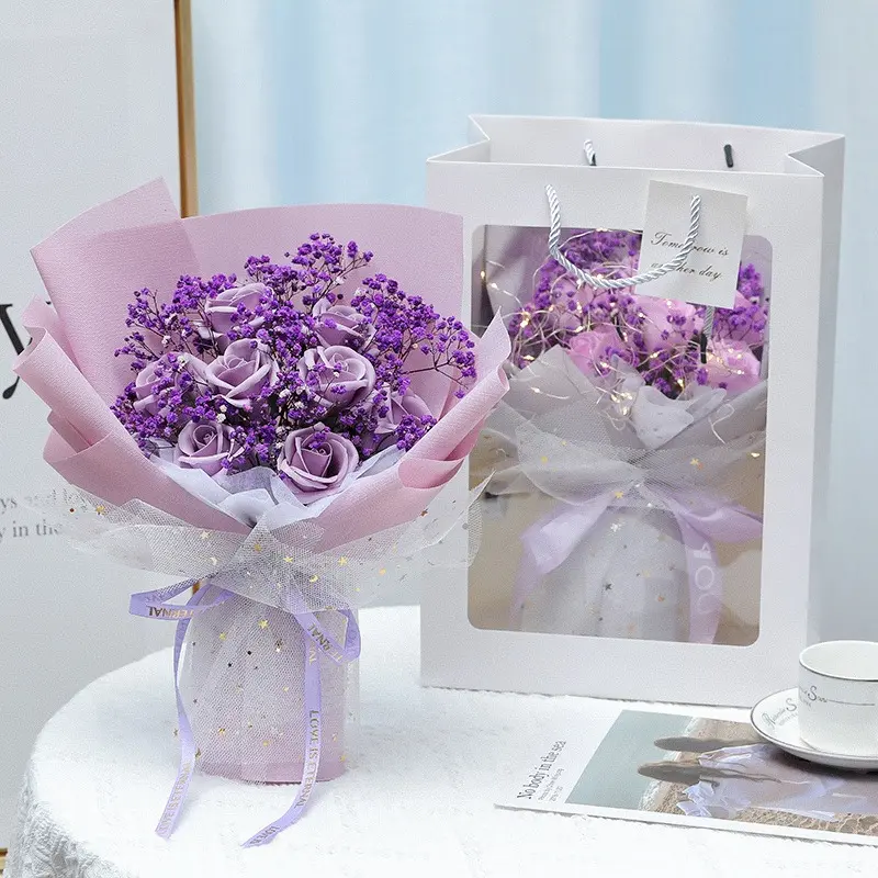Dried Flowers Starry Sky Bouquet Fragrance Soap Flowers Rose Bouquet Valentine's Day Gift Mother's Day Teacher's Day Gift