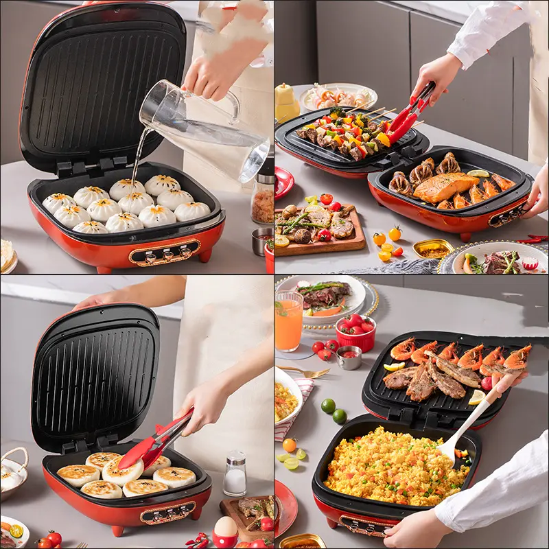 Household Cooking Pot with Integrated Frying Boiling and Baking Food Grade Non Stick Coating Adjustable in Three Levels of High