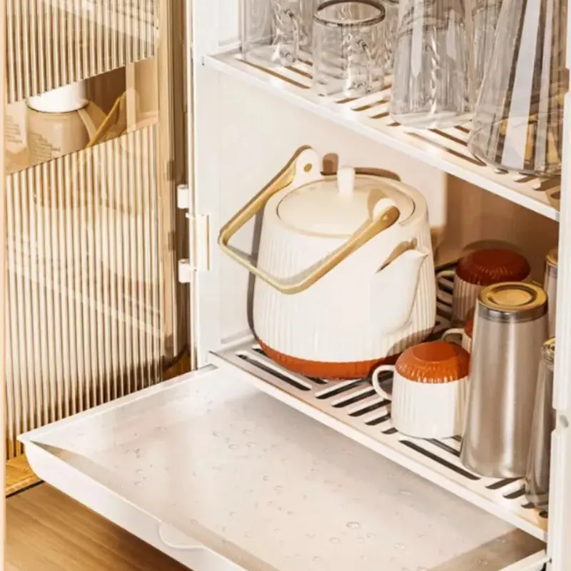 Item Storage Magnetic Tabletop Cup Storage Rack Dustproof Tea Set Organizer Coffee Drain Storage Box Durable and Stylish Design