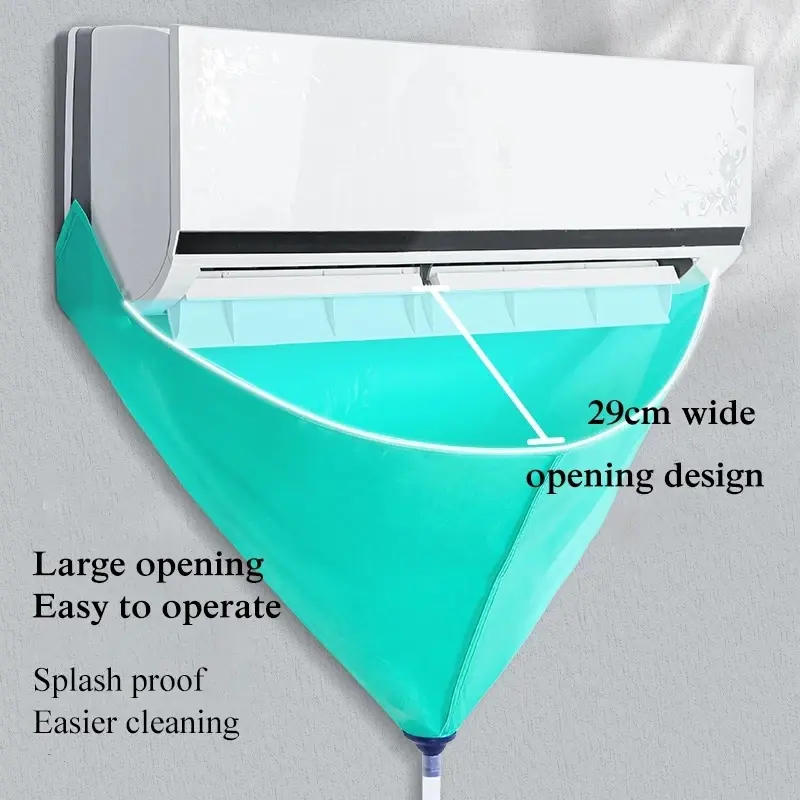 Large Air Conditioner Cleaning Cover with Water Pipe Kit Waterproof Conditioning Cleaner Dust Protection Wash Bag Set