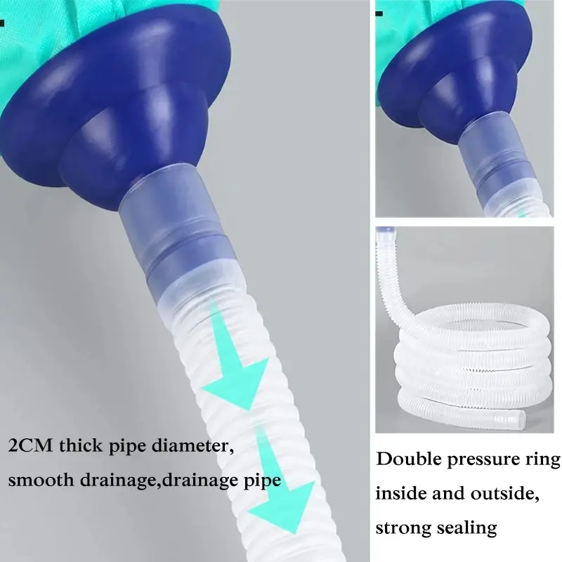Large Air Conditioner Cleaning Cover with Water Pipe Kit Waterproof Conditioning Cleaner Dust Protection Wash Bag Set