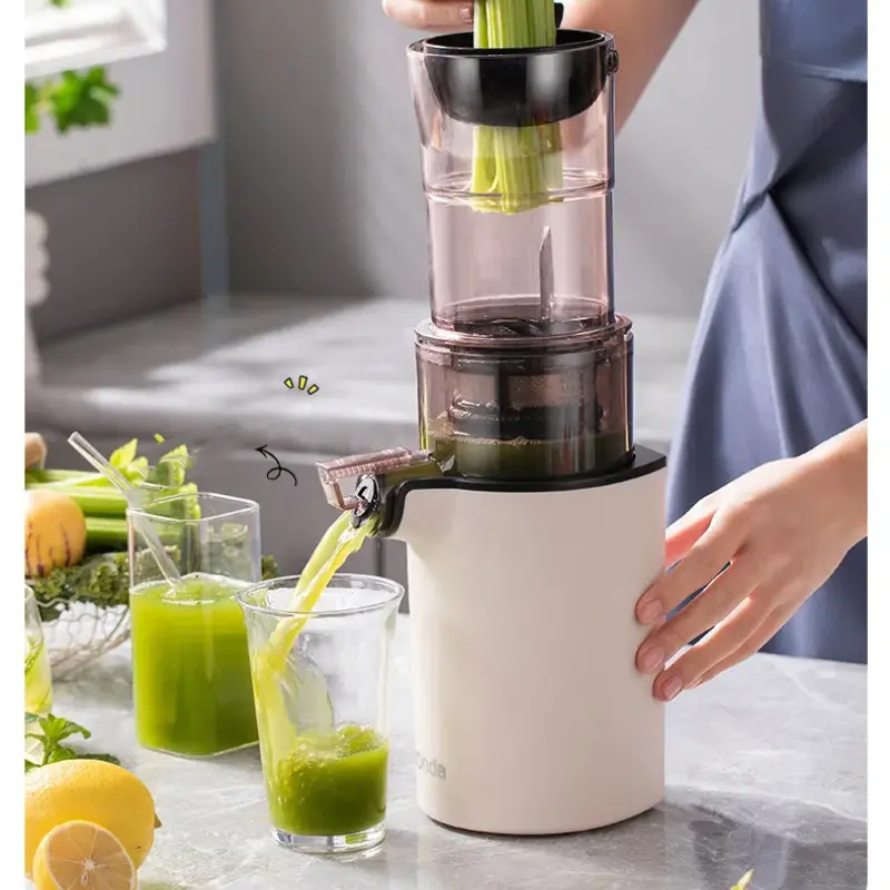 200W Electric Slow Juicer Automatic Large Caliber Original Juicer Orange Celery Juicer Residue Juice Separation Fruit Juicer
