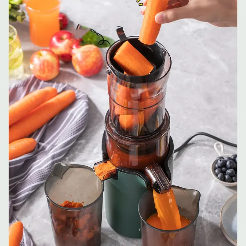 200W Electric Slow Juicer Automatic Large Caliber Original Juicer Orange Celery Juicer Residue Juice Separation Fruit Juicer