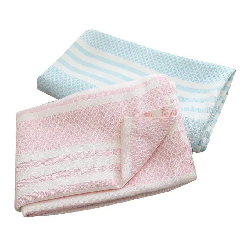 Summer Children's Towels Encrypted Striped Blanket Baby Ice Silk Blanket Kindergarten Thin Baby Striped Blanket