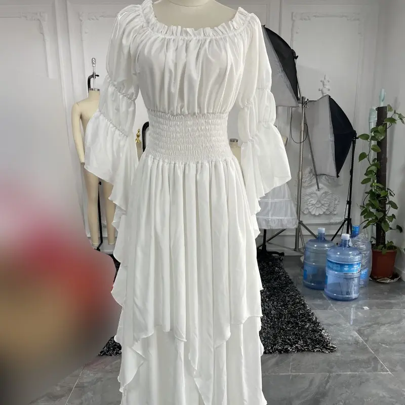 Medieval Halloween Cos Revival Dresses Binding Corset Court Style Long Dresses in Europe and America Anime Cosplay