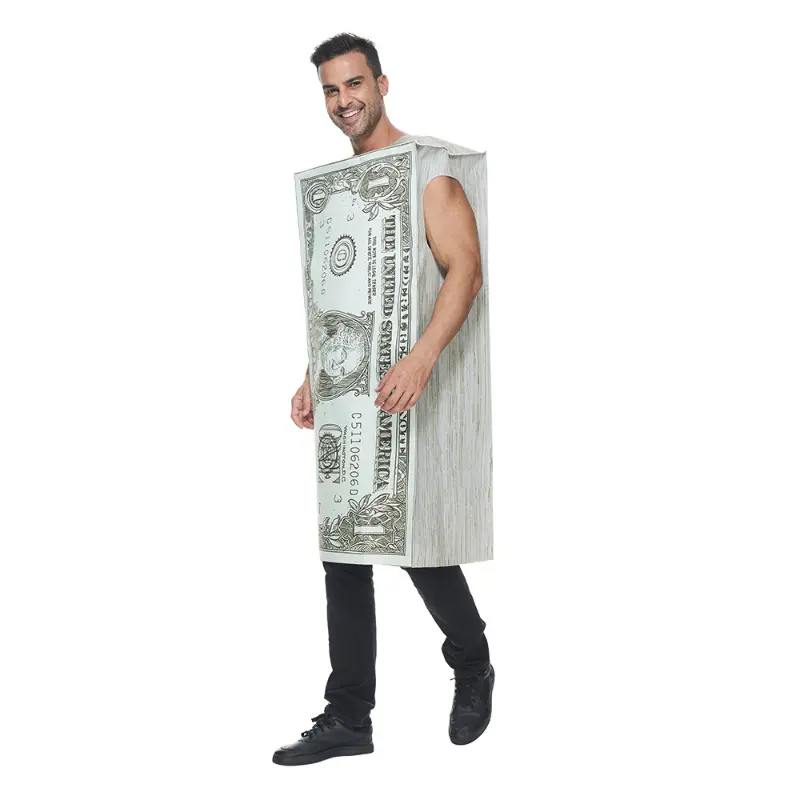 New Unisex Women Dollar Costume Halloween Cosplay One Dollar Bill Adult Costume Bar Party American Dollar Performance Costume
