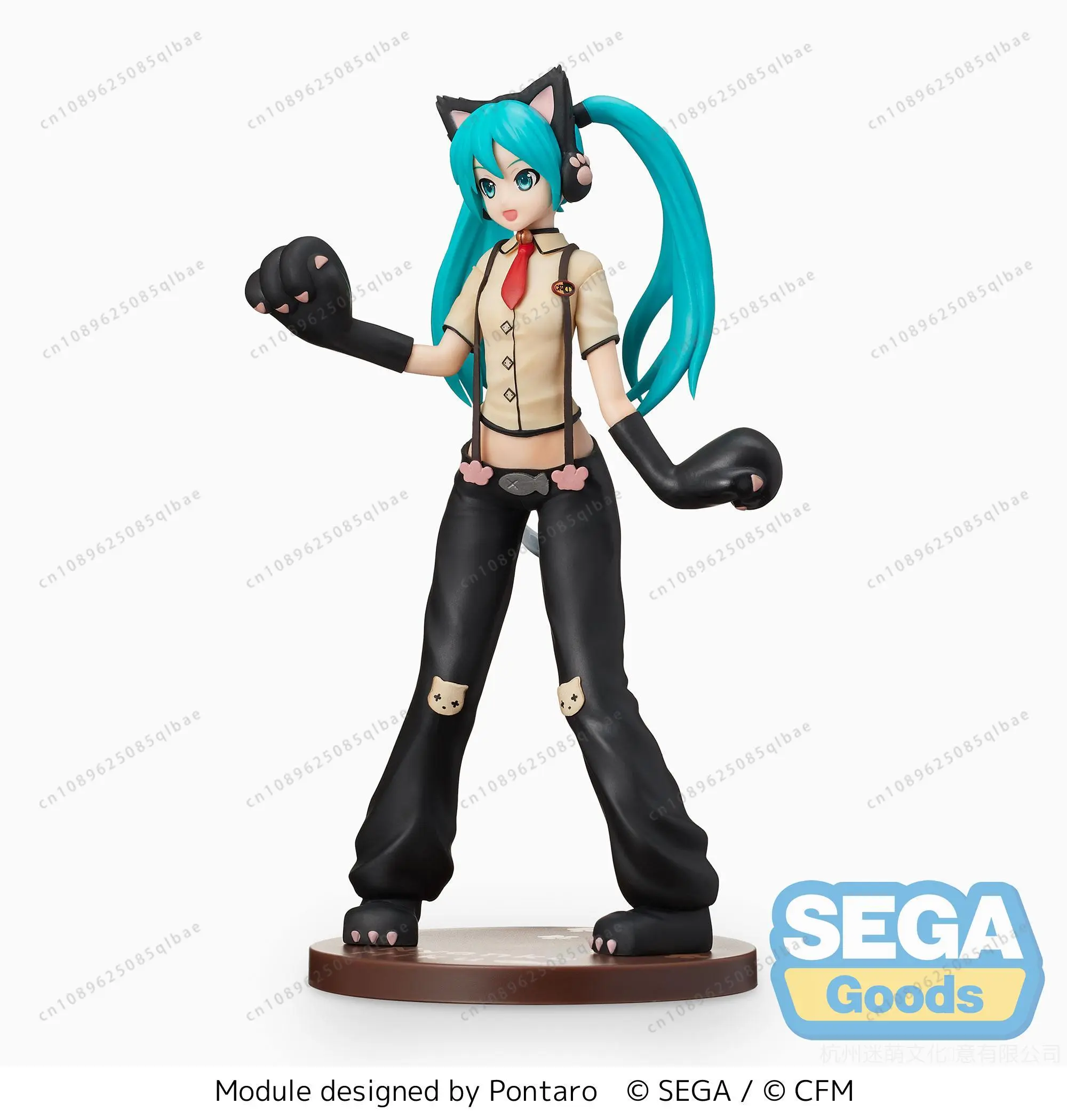 Original SEGA Anime Figure Hatsune Miku Project DIVA Arcade Future Tone SPM Figure Hatsune Miku Kitty Cat PVC Model Toys