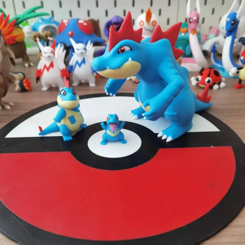 Anime PokemonTotodile Croconaw Feraligatr Proportion World 1:20 Diy 3D Printing Cartoon Action Figure Desktop Statue Gift Toy