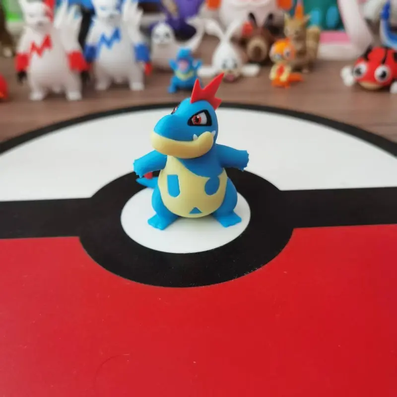 Anime PokemonTotodile Croconaw Feraligatr Proportion World 1:20 Diy 3D Printing Cartoon Action Figure Desktop Statue Gift Toy