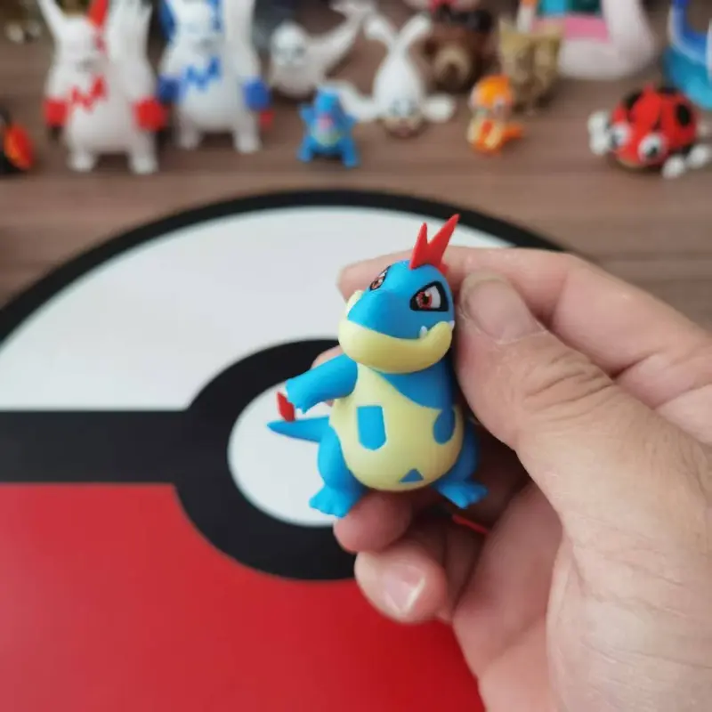 Anime PokemonTotodile Croconaw Feraligatr Proportion World 1:20 Diy 3D Printing Cartoon Action Figure Desktop Statue Gift Toy
