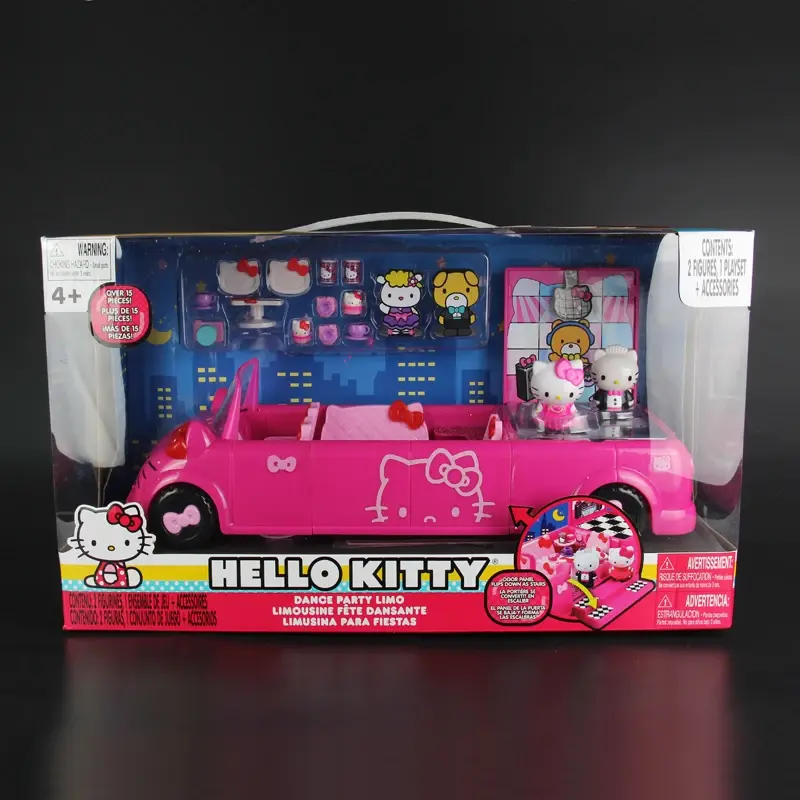 Original Cartoon Hello Kitty Cartoon Plane Ambulance Family Girl Toys Hobbies Action Figures Holiday Gifts for Children