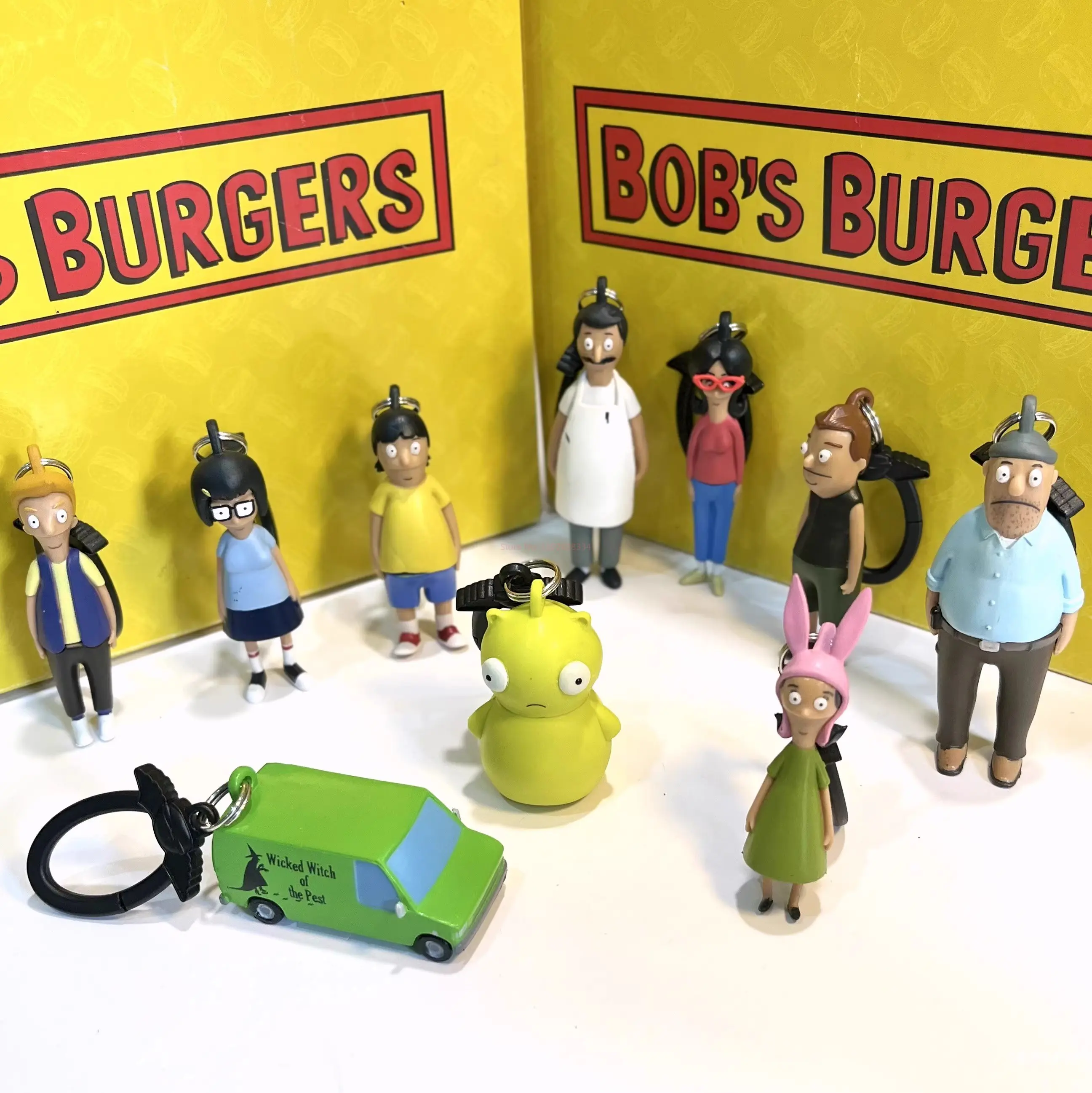 Bob Burgers Cartoon Action Figure Collectible Souvenir Anime Figures Ornament Model Statue Backpack Decoration Kids Toys Gift