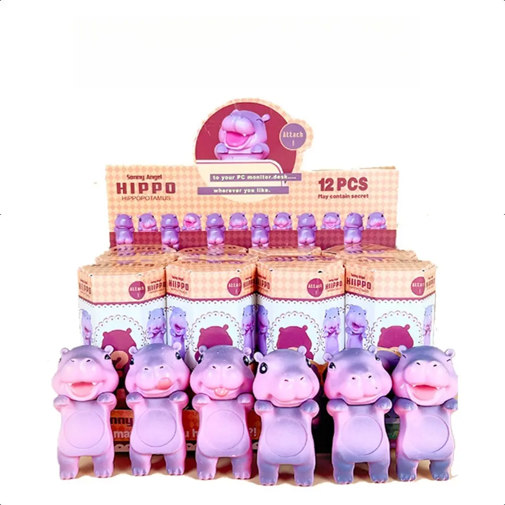 Pink Hippopotamus Series Blind Box Action Figure Hippers Car Office Doll Toy Adorable Collection of Decoratives birthday gifts