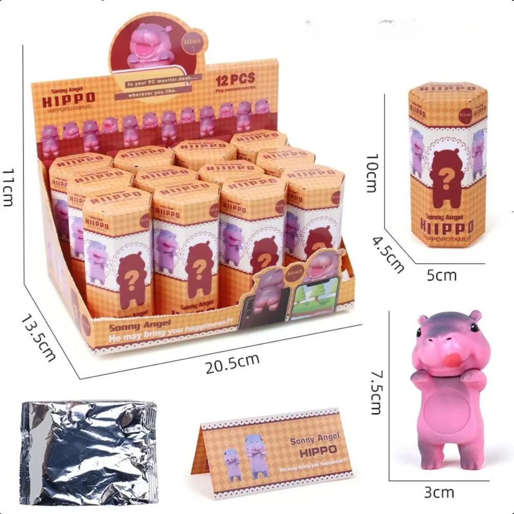 Pink Hippopotamus Series Blind Box Action Figure Hippers Car Office Doll Toy Adorable Collection of Decoratives birthday gifts