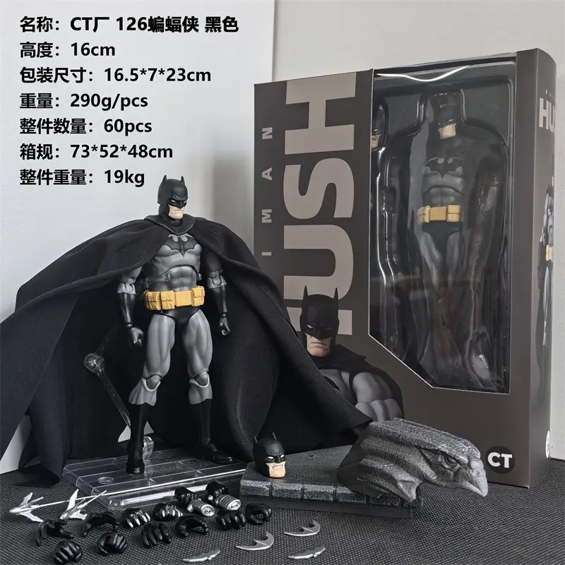 In Stock NEW CT Toys Batman Figure Batman Mafex 126 Action Figure DC Justice League Hush Figurine The Dark Knight Collection Toy