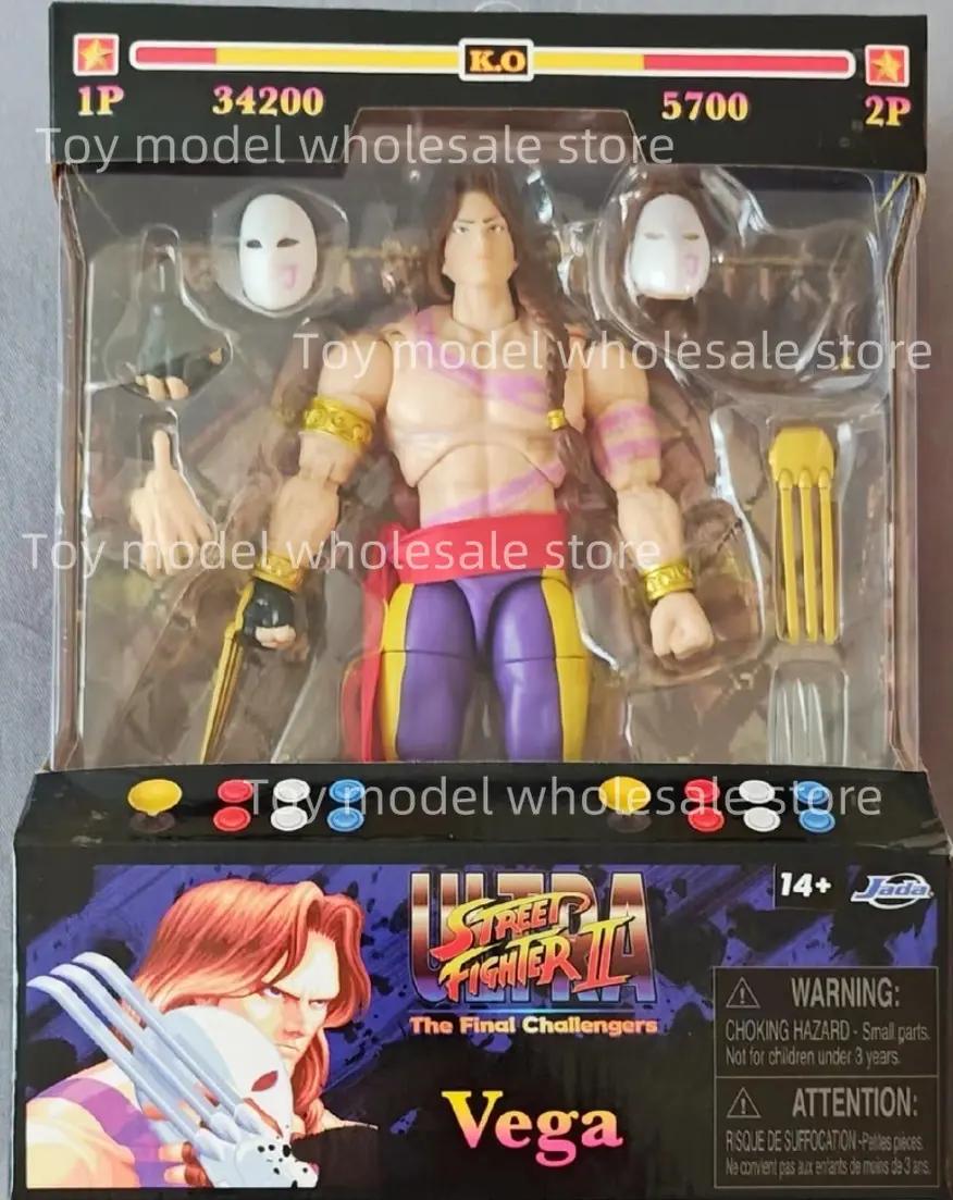 In Stock 1/12 Jada Toys Blanka Sagat Vega Street Fighter Wave 4 Anime Action Figure Collection Model Statue Doll Kid Toy Custom